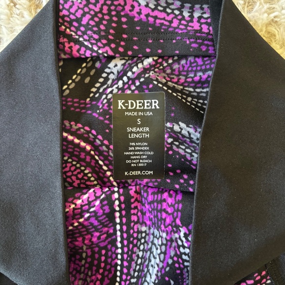 K-Deer Purple Mystic Sneaker Length Leggings Size Small - Picture 5 of 5